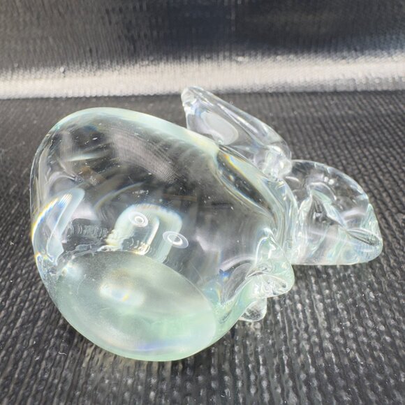 1980s Clear Bunny Rabbit Small Glass Figurine Decorative Vintage Figure Decor - Picture 10 of 11